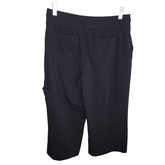 Chico’s Zenergy black knit crop wide leg pants size 0 Small - Picture 2 of 7